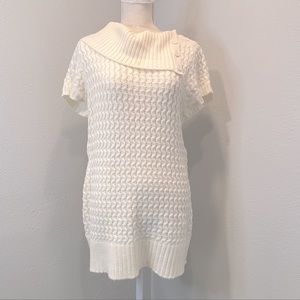 Cream short sleeve sweater shirt